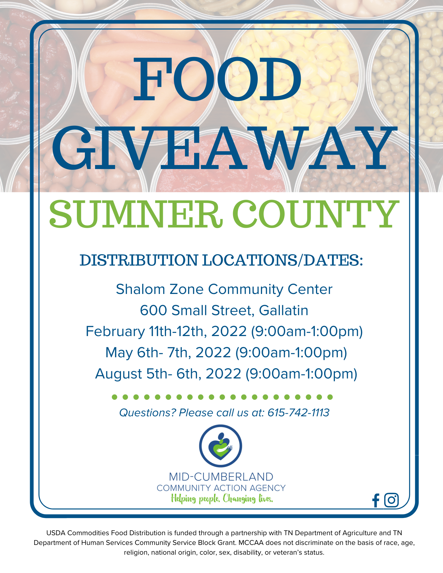 Sumner County Food Distribution - Mid-Cumberland Community Action Agency