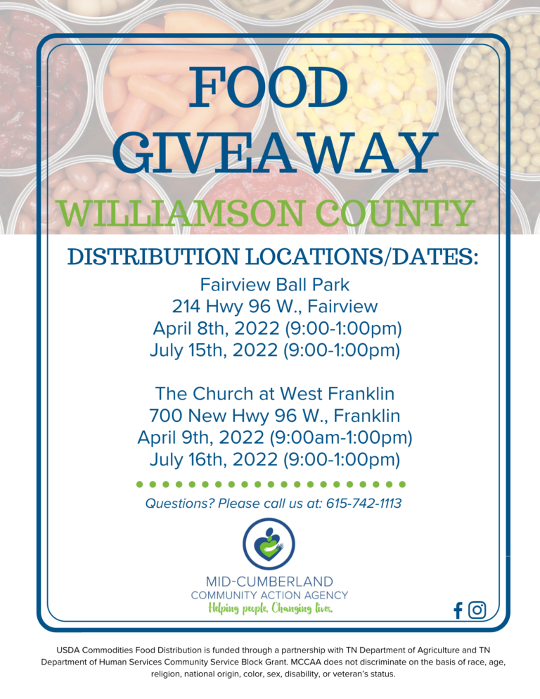 Williamson County USDA Commodity Food Distribution - Mid-Cumberland ...