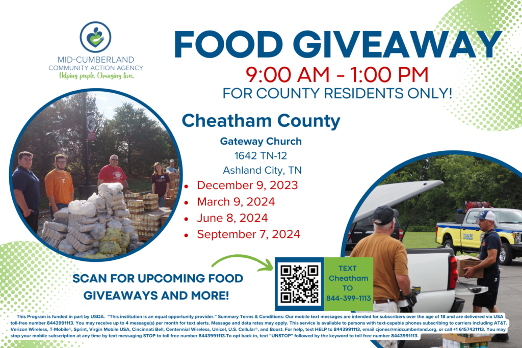 Cheatham County FREE Commodity Food Giveaway